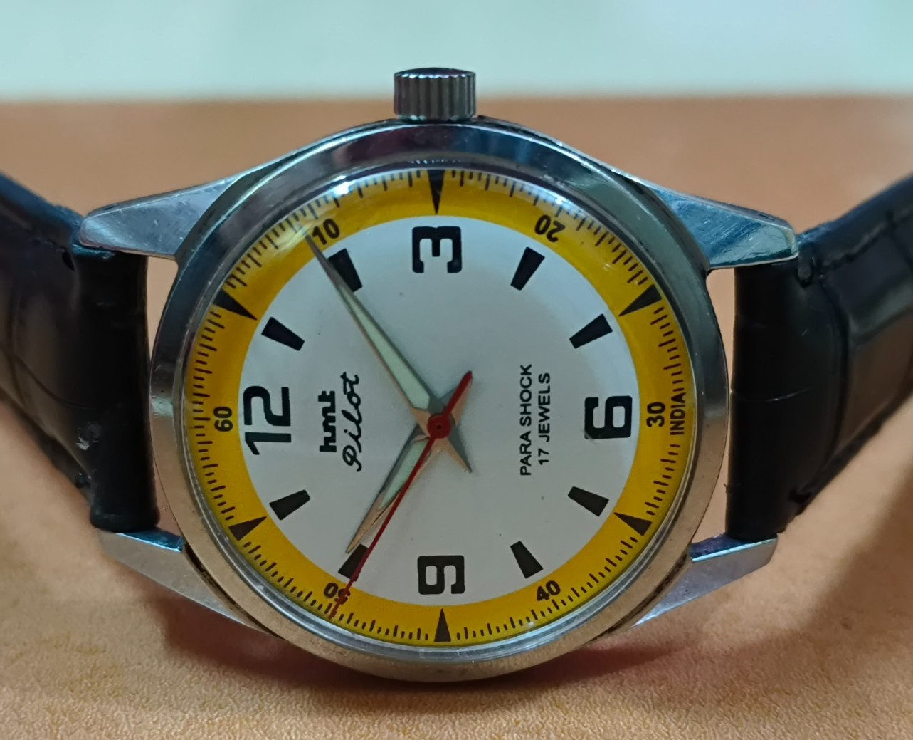 Vintage HMT Pilot White 17 Jewels Mechanical Hand Winding Men's