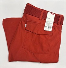 Levi s Men s Red Cargo Shorts Relaxed Fit Straight Leg With Belt NWT