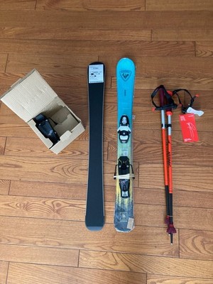 New 2026 Rossignol 92cm Skis & Look Grip Walk Bindings + New Atomic JR ski poles