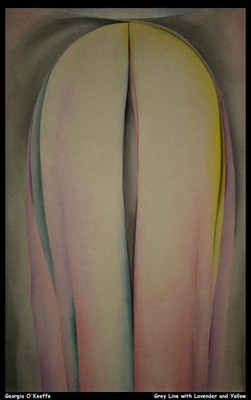 Georgia Okeeffe Grey Line with Lavender and Yellow O 1 Vintage Kunstdruck Poster