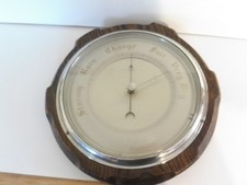 FOUND VINTAGE POST 1945 OAK CASED WALL COMPENSATED BAROMETER  S.SMITHS &SON