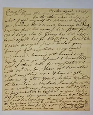 1787 ALS Thomas Russell - Isaac Governeure, Re: Founding Father Elbridge Gerry