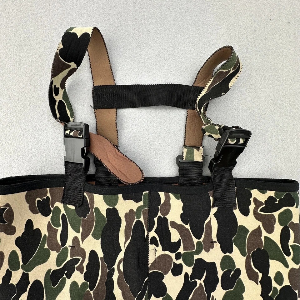 Camouflage Waders Suspenders Waterproof Brown Green Duck Pattern Camo - Image 2 of 4