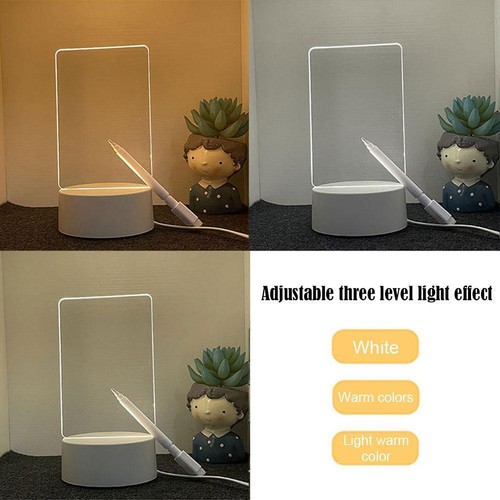 Luminous Erasable Acrylic Memo Board+ Pen- Romantic For Couple' Night Gift P8T3 - Picture 4 of 12