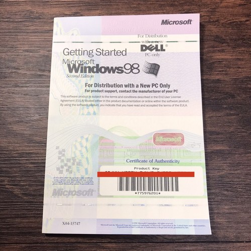 Microsoft Windows 98 Instruction Manual Dell - Picture 1 of 2