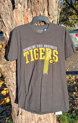 Grambling State University Tigers Logo Champion M T-Shirt dark Charcoal Gray NWT - Picture 2 of 3
