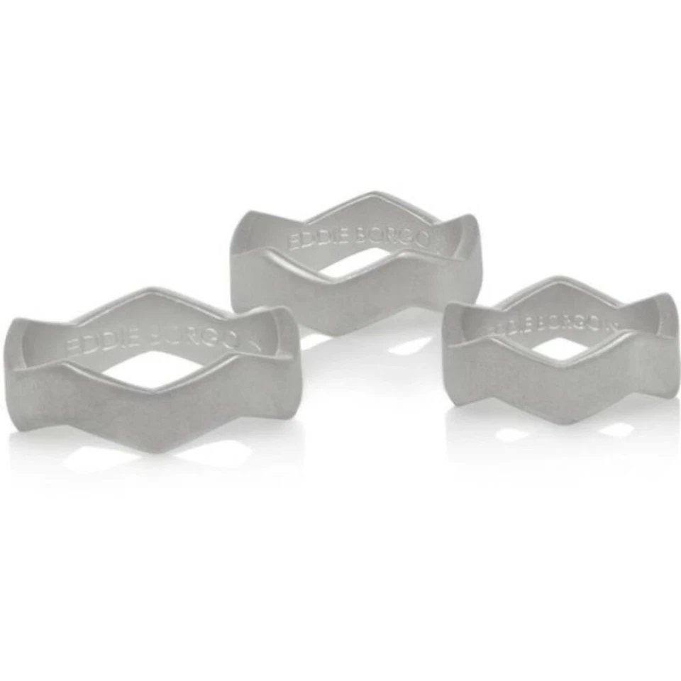 Juego de 3 anillos en zigzag chapados en plata Eddie Borgo 270329 para mujer Foto 2 de 3