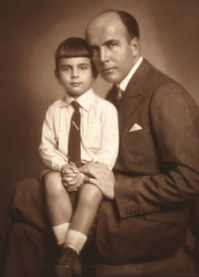 Dr Franz Strauss, son of composer Richard Strauss with his son Ric- Old Photo 1