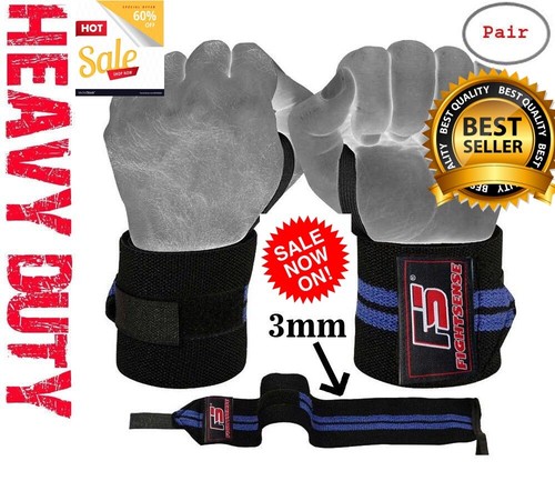 CROSSFIT Gym WEIGHT LIFTING Wrist Wraps LIFTING STRAPS for POWER LIFTING Support - Afbeelding 93 van 156