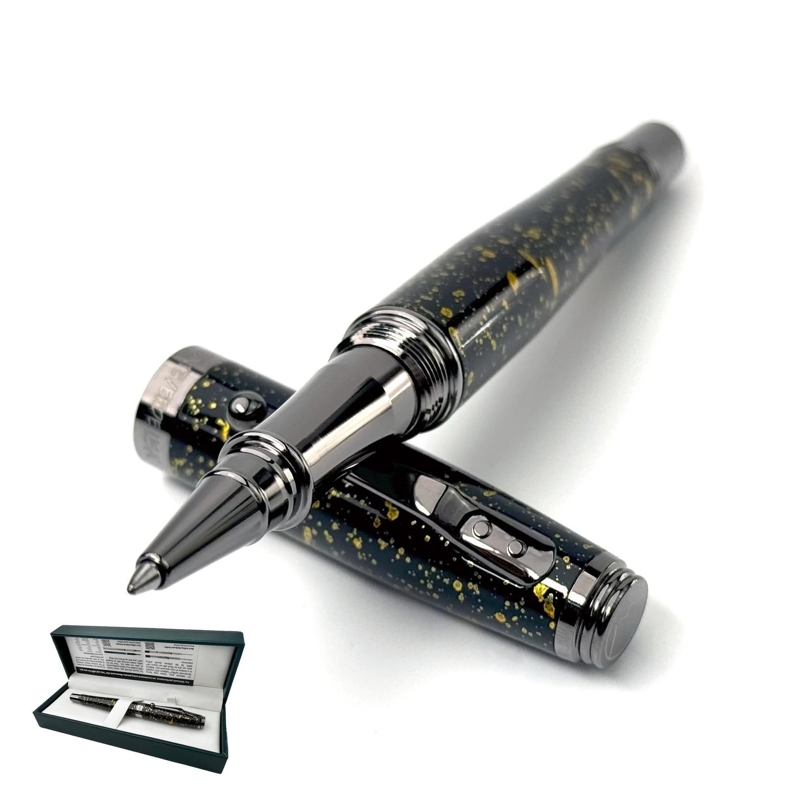 USA Invincia Vega Rollerball Pen - Starlight Yellow, Multicolor Plated Finish...-image