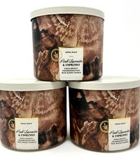 Lot of 3 Bath & Body Works PINK LAVENDER & ESPRESSO 3-Wick Large Candle 14.5 oz