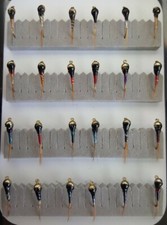 Assortment of Gold Tungsten BH Spanish Nymphs, Size 14, Set M (Qty. 24)