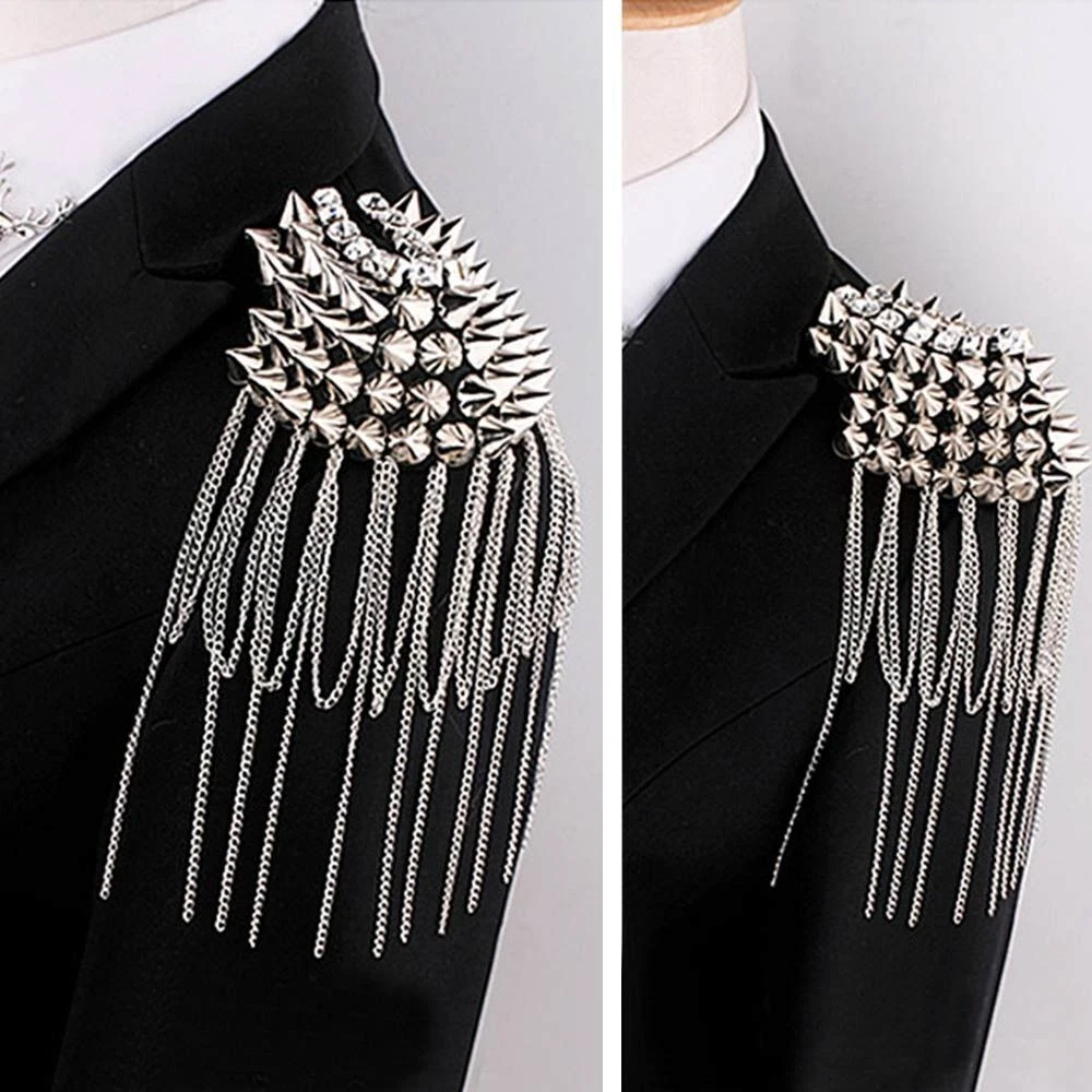 Long chain brooch deals