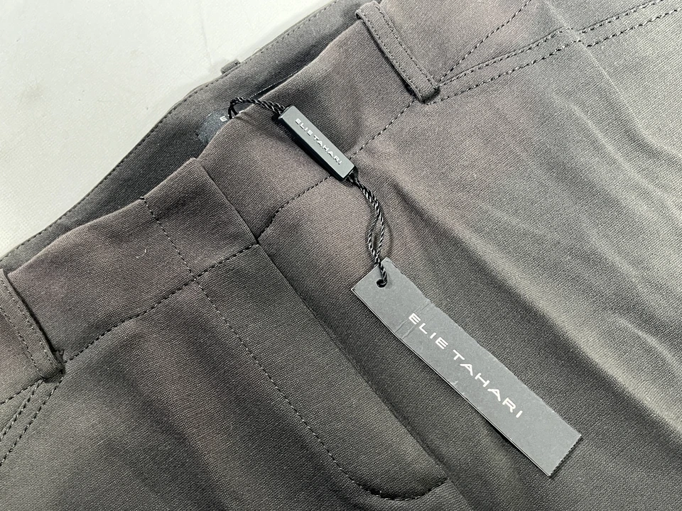 Pantalón mujer Elie Tahari marrón Kearney talla 14 NUEVO Foto 3 de 4