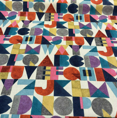Block Letter Alphabet Waverly Novogratz Spice Multi Purpose Fabric By the Yard