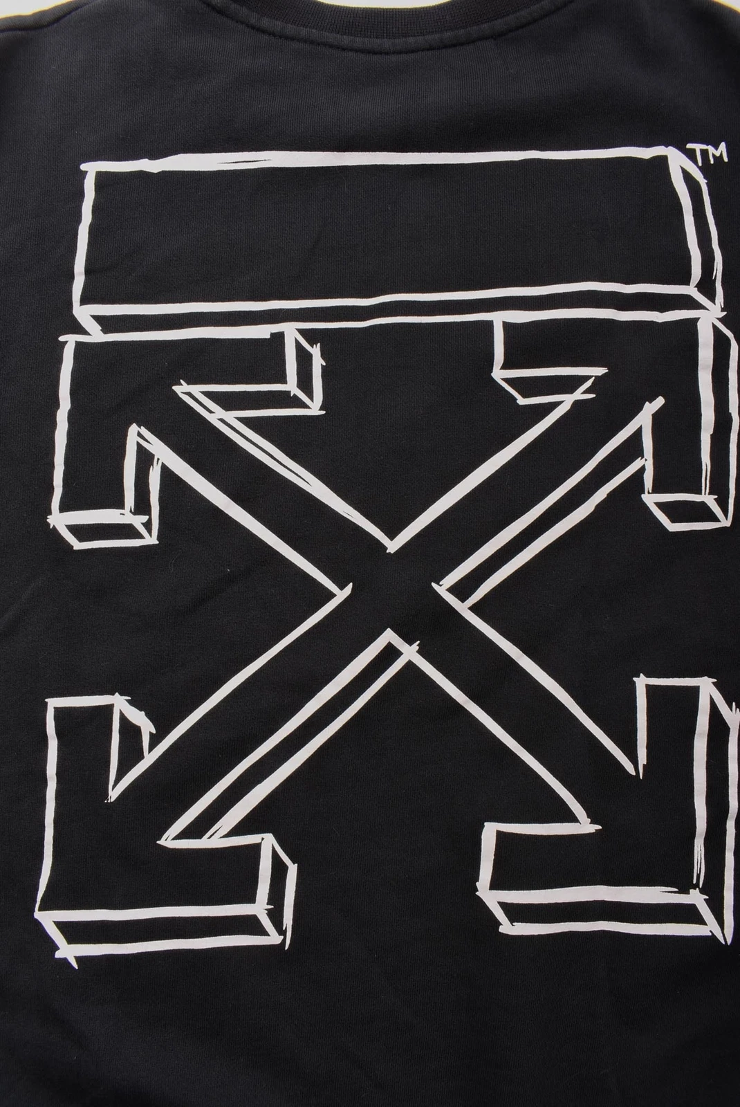 OFF WHITE Felpa maglione nero Main Label Off bianca Virgil Abloh 2013 taglia M