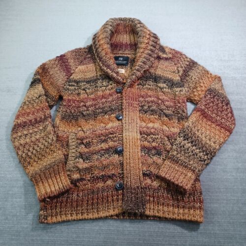 Scotch & Soda Cardigan Mens Medium Brown Knit Full Knit Button Cawl Neck Limited - Picture 1 of 15