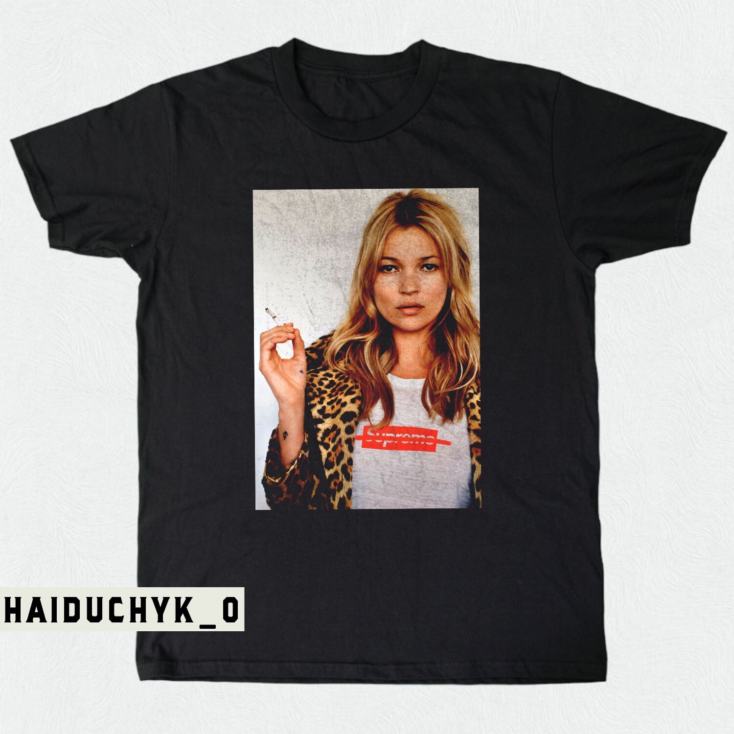 Kate Moss Unisex Black T-Shirt in Sizes S to 5XL
