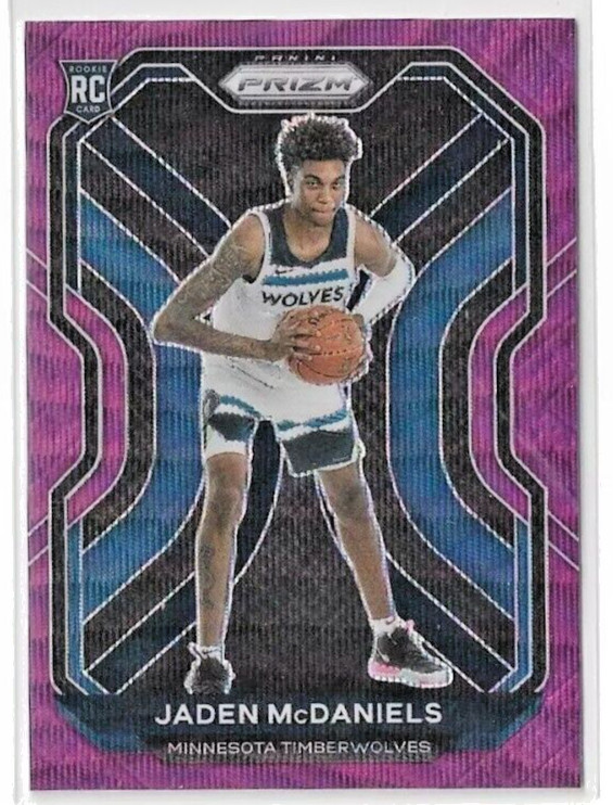 2020-21 Panini Prizm #277 Jaden McDaniels Purple Wave Prizm (RC)