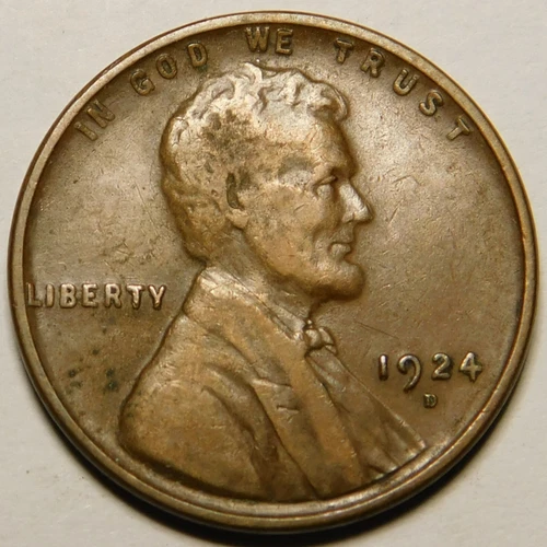 1924 D Lincoln Wheat Cent Penny VF-EF   Actual Coin Pictured