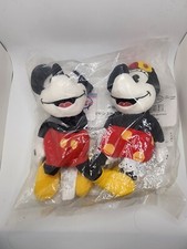 1930  s Mickey Mouse  Minnie Mini Bean Bag Plush lot 7  -8  In Bag Disney Store