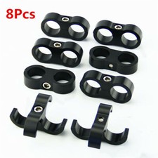 ​8Pcs AN10 10AN 19mm Black Braided Hose Separator Clamp Fitting Adapter Bracket