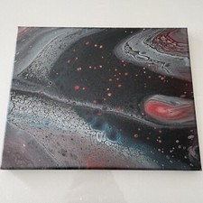 Abstract Acrylic Pour Painting Art on 8 X 10 canvas original