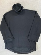 Athleta Cowl Neck 3/4 Sleeve Pullover Fleece Women's Medium Black