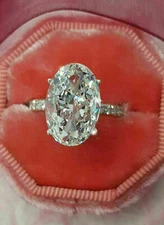 3Ct Oval Cut Lab-Created Diamond Solitaire Wedding Ring 14K White Gold Over