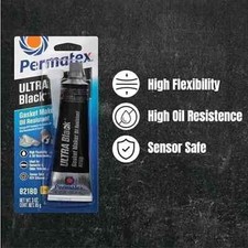 Permatex Ultra Black Maximum Oil Resistance RTV Silicone Gasket Maker, 3 oz