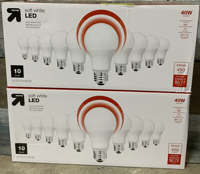  Up & Up LED 40W 450 Lumens Light Bulbs Soft White  2 Box - 20 Bulb Total 
