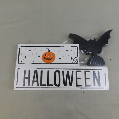 3pc Halloween Happy Haunting Bat Wood Block Sign - Hyde & EEK! Boutique #711