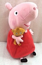 Ty PEPPA PIG w/TEDDY BEAR 2015 beanbag plush 10"