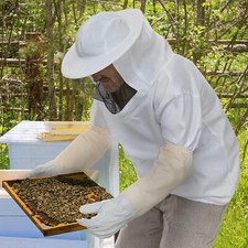 Beekeeping Protective Jacket Veil Suit  Beekeeping Long Sleeve Gloves Set