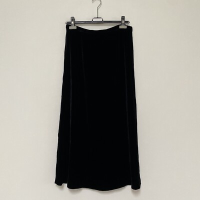 Talbots Petites Velvet Silk Blend Long Maxi Skirt Black 14P