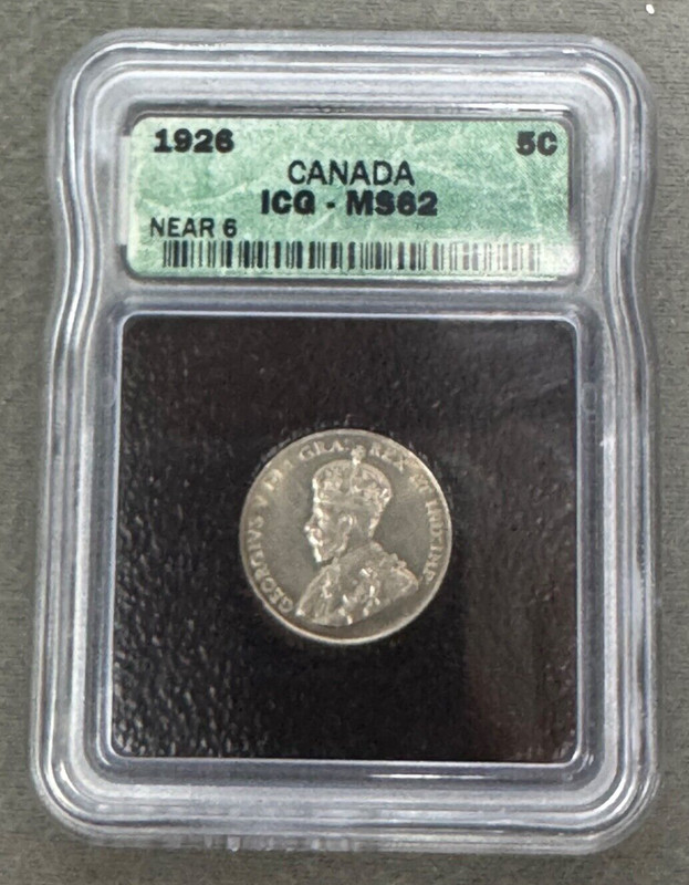 1926 Near 6 Canada Nickel ICG MS62
