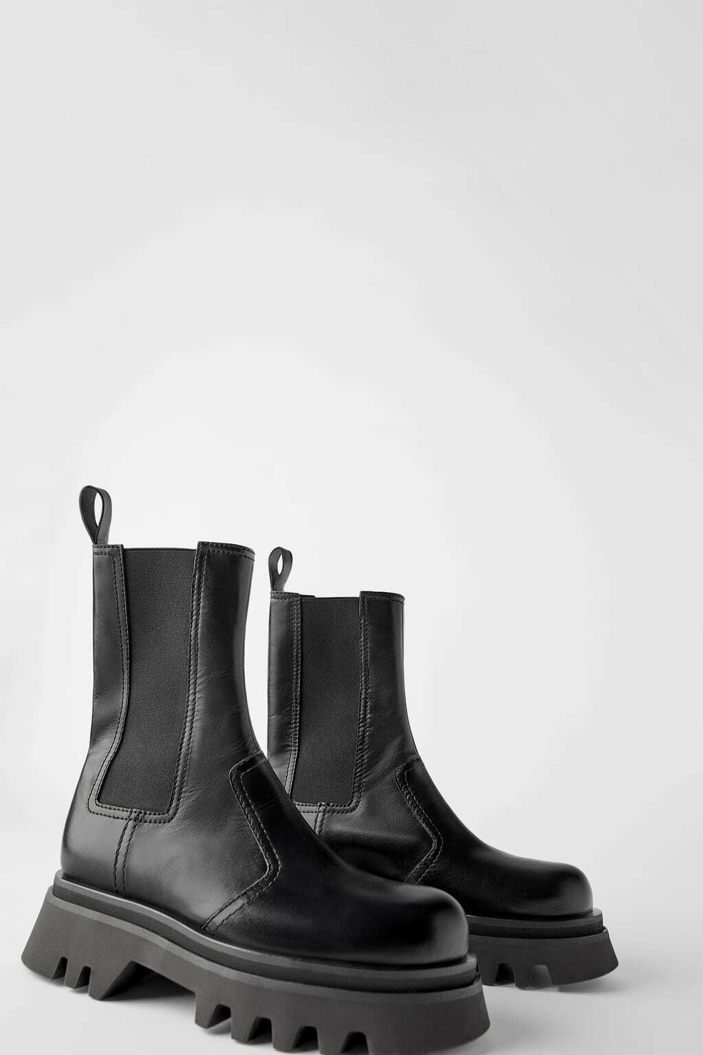 zara ankle boots leather
