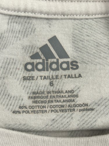 Boys Adidas White/Gray Short Sleeve Shirt-Size 6 - Picture 9 of 9