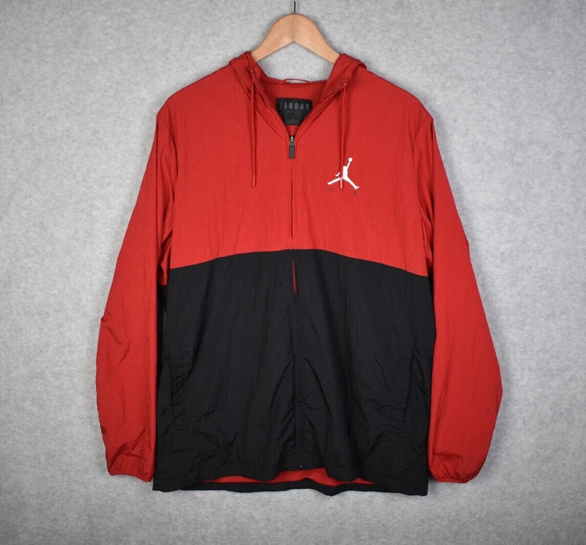 Nike Air Jordan Windbreaker Black Red Men Jump Man Retro Jacket AJ0803-687  | eBay