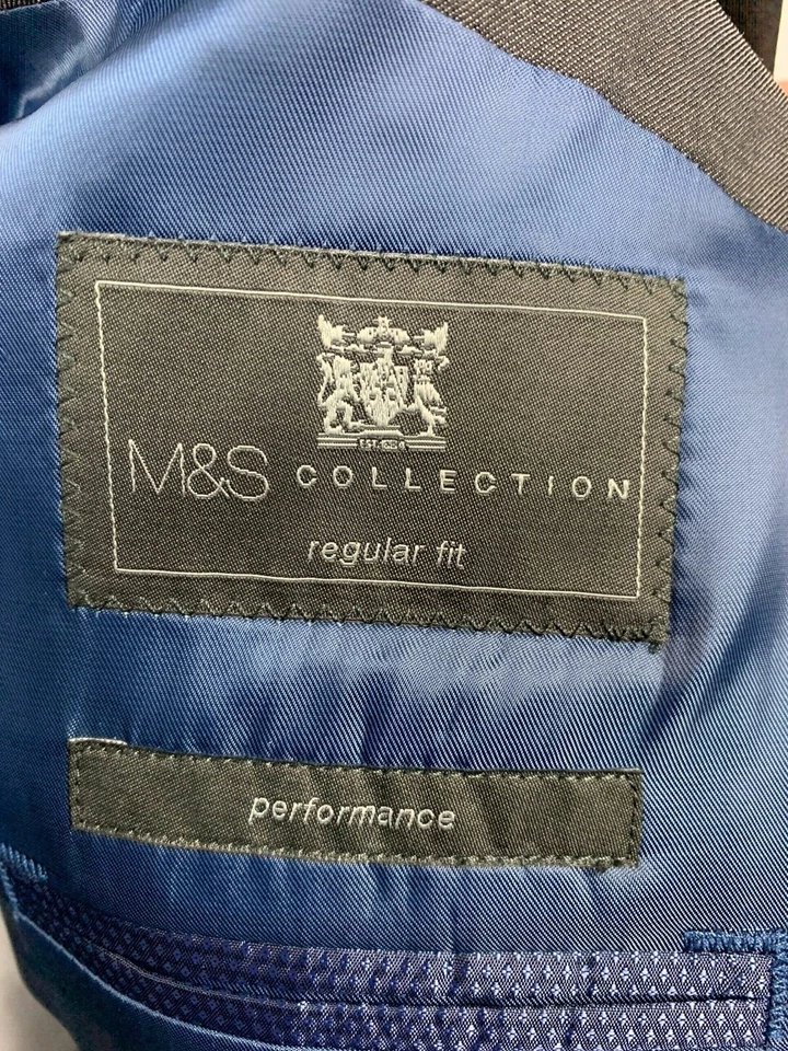 Marks & Spencer Mens Gray Wool Blend Performance Sport Coat Blazer 46R - Image 3 of 4