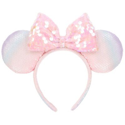 Tokyo Disney Pastel Pink Plush Ears with Sparkling Bow Two new ears have recently arrived in Tokyo Disney Resort  main image 2