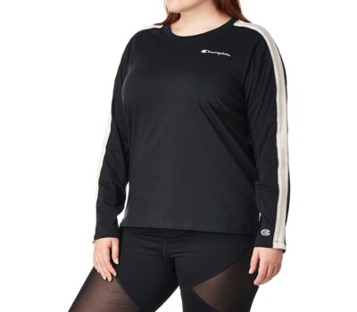 Champion Women's 2XL Black/Walnut Long Sleeve Crewneck TShirt