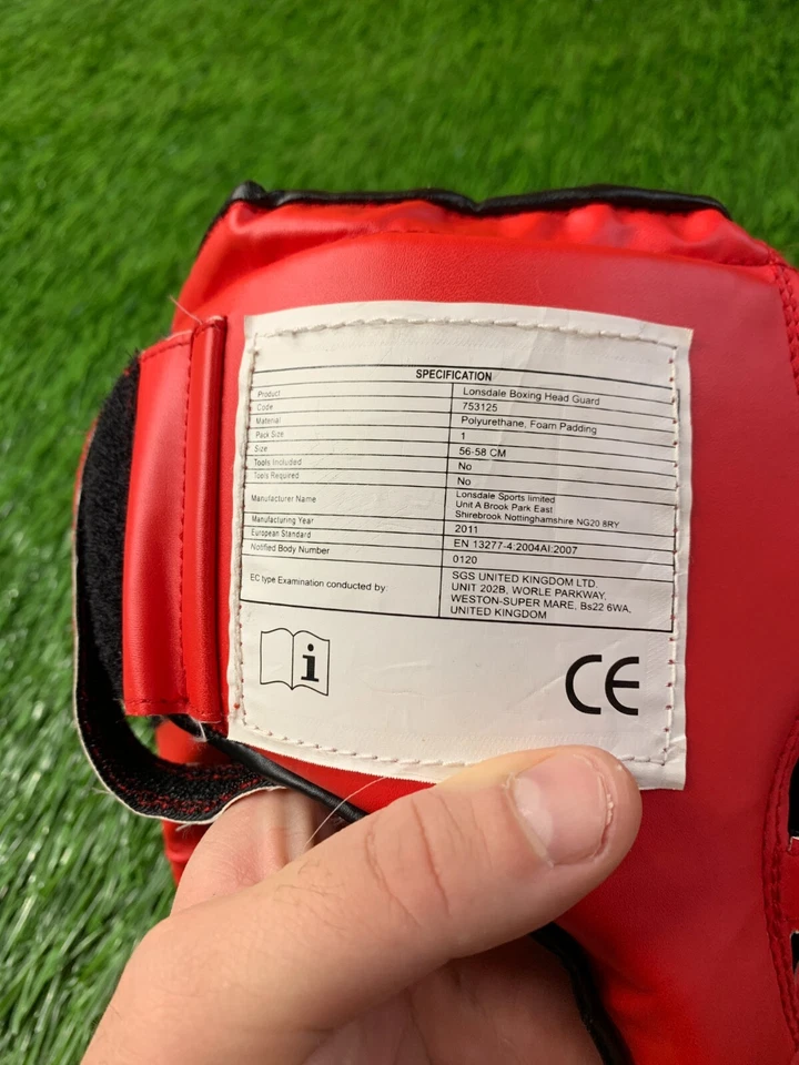 LONSDALE ORIGINAL 2011 Hombres RARO BOXEO PROTECTOR CABEZA CAJA CASCO TALLA 56-58 753125 Foto 4 de 4