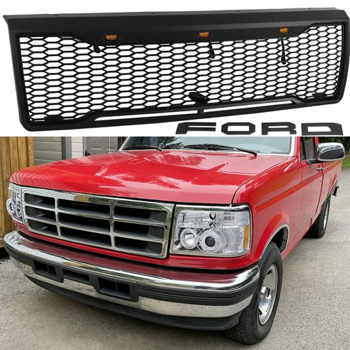 DNA Motoring Headlight & Bumper Combo With LED Slim Style For Ford F150/250/350/Bronco 1992-1996 Black