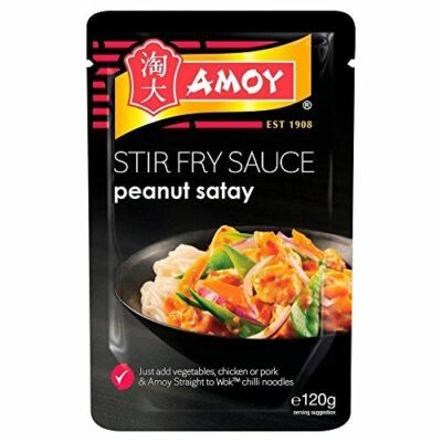 Amoy Straight to Wok Peanut Satay Stir Fry Sauce (120g) - 6er Pack