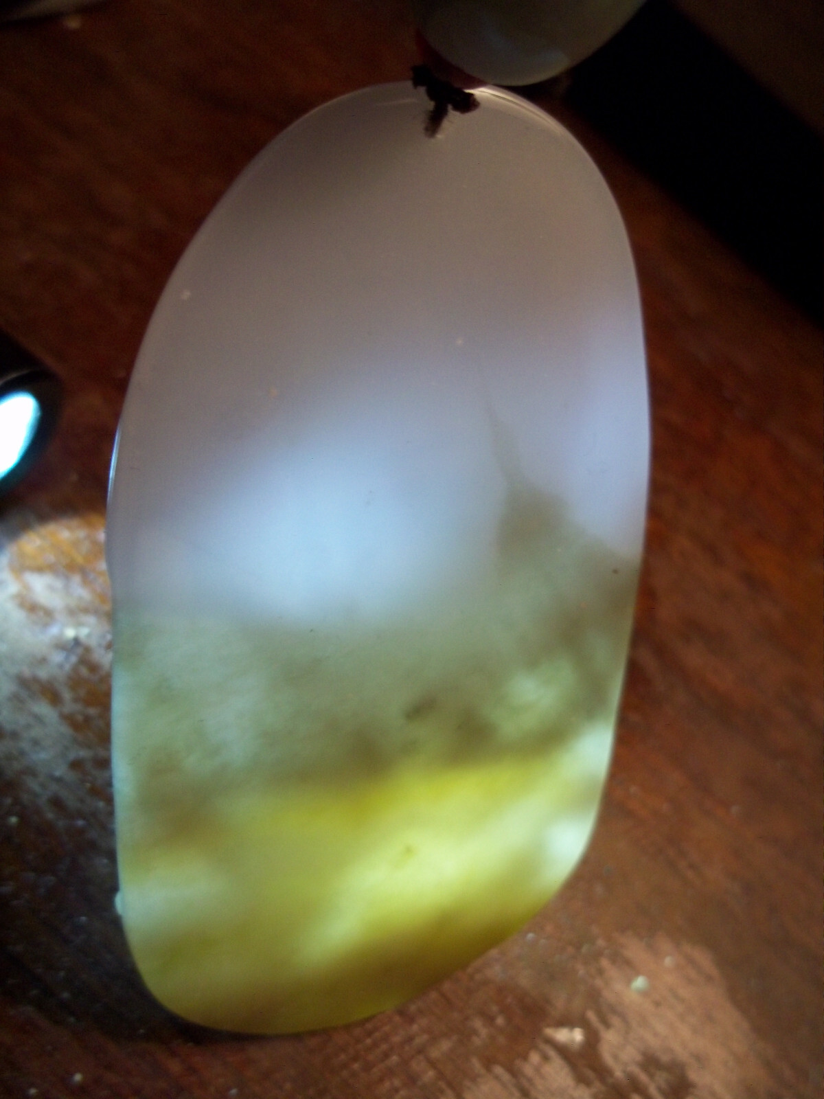 buddhist head LARGE pale lavender yellow lotus Chinese jadeite jade pendant