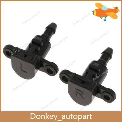 2pcs LH&RH Fits Hyundai Elantra Avante Windshield Sprayer Washer Nozzle Black