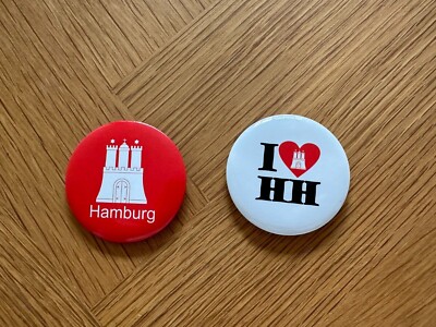 Buttons I Love Hamburg Anstecker Pin Geschenk Idee Souvenir Geburtstag HH Nadel