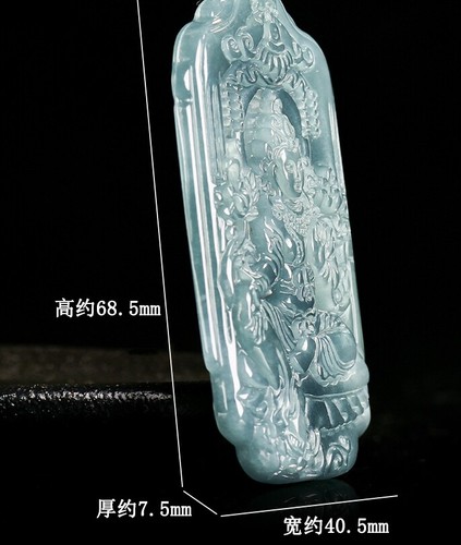 Natural Grade A Jadeite Jade White Tara Guanyin Pendant with Certificate - Bild 7 von 8