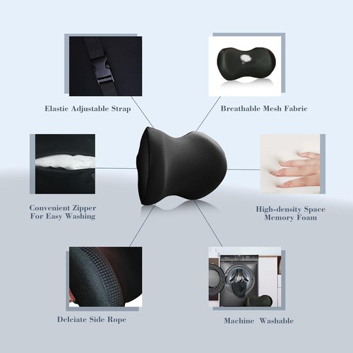 Super Comfy Car Headrest Pillow, Car Pillow for Neck Pain Relief (Black, 1PC) - 第 4/8 張圖片